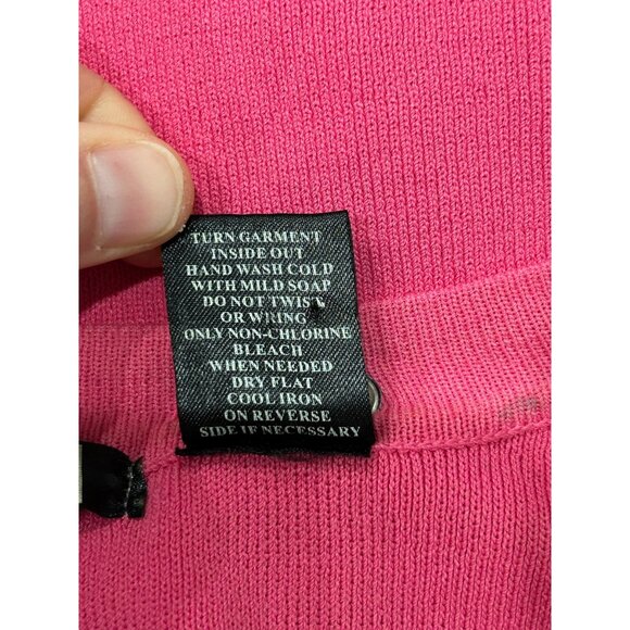 Knit Chic Womens Pink Grommet-Detail Long Sleeve Top Size Small - Picture 7 of 8